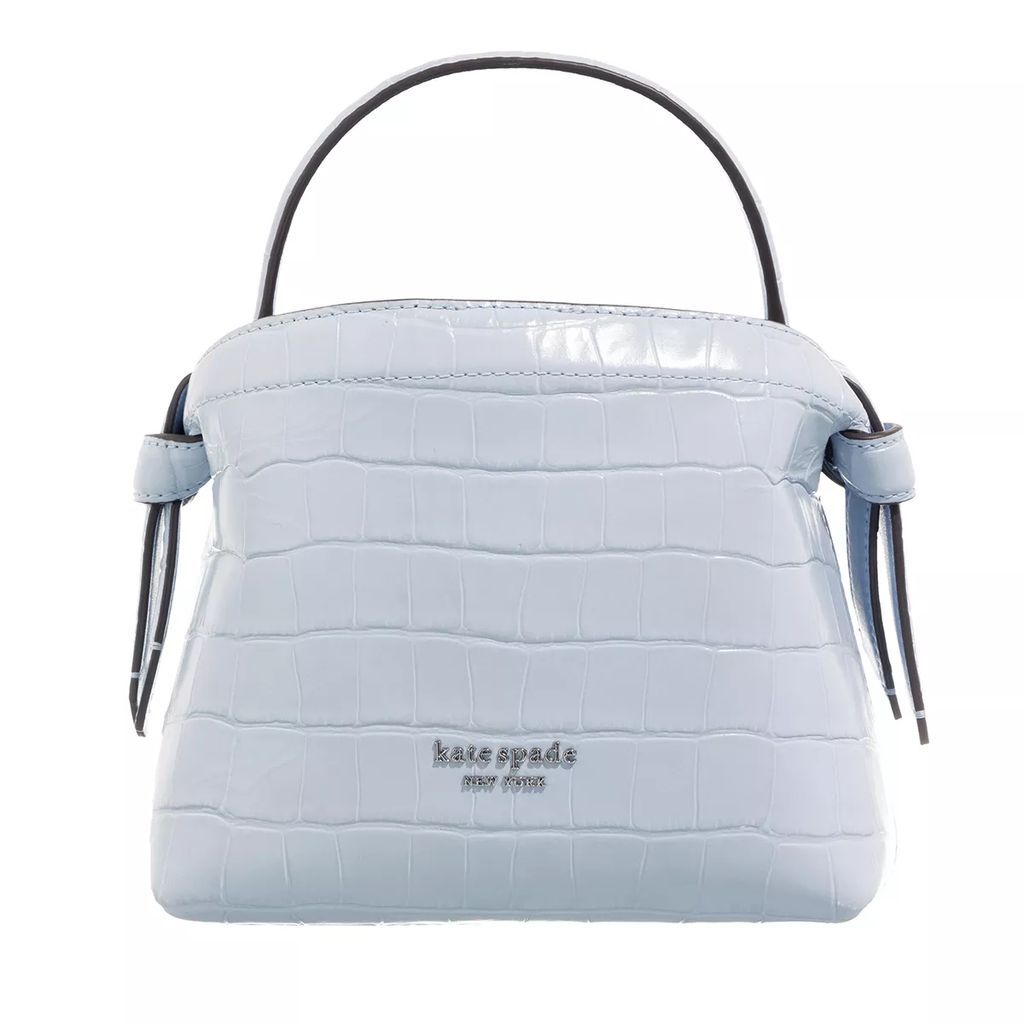Crossbody Bags - Knott Croc Embossed Leather Mini - blue - Crossbody Bags for ladies