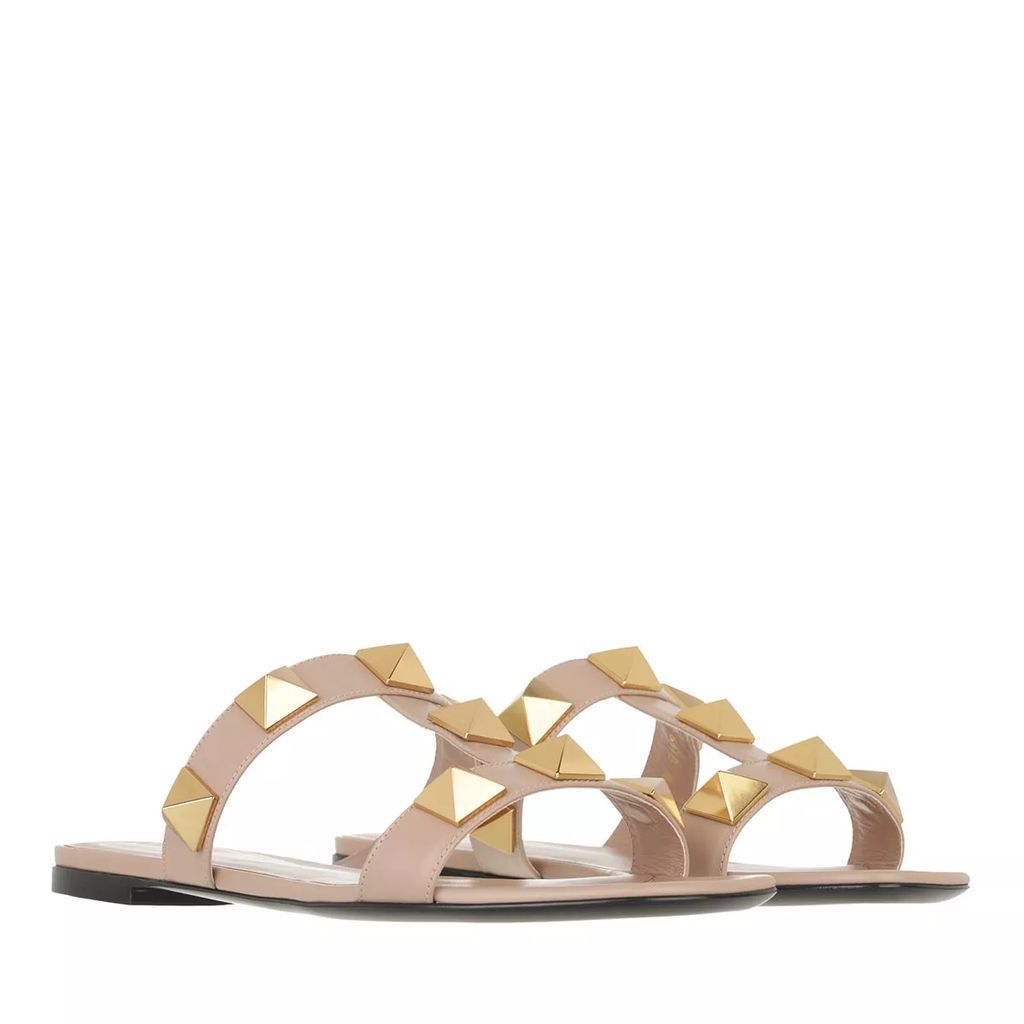 Slipper & Mules - Roman Stud Slide Sandals - beige - Slipper & Mules for ladies
