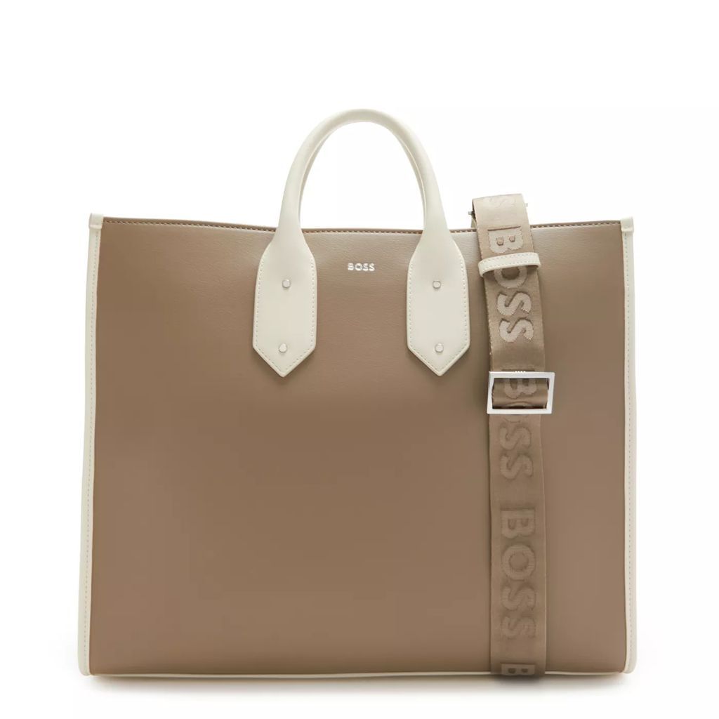 Shopping Bags - Hugo Boss Sandy Taupe Shopper 50504183-267 - taupe - Shopping Bags for ladies