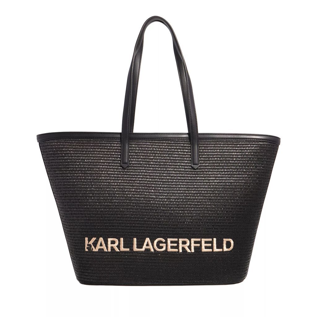 Shopping Bags - K/Essential Raffia Tote - black - Shopping Bags for ladies