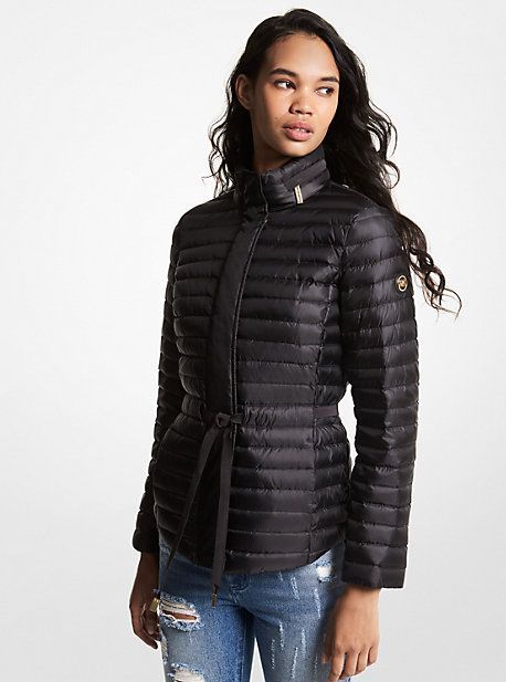 MK Packable Nylon Puffer Jacket - Black - Michael Kors