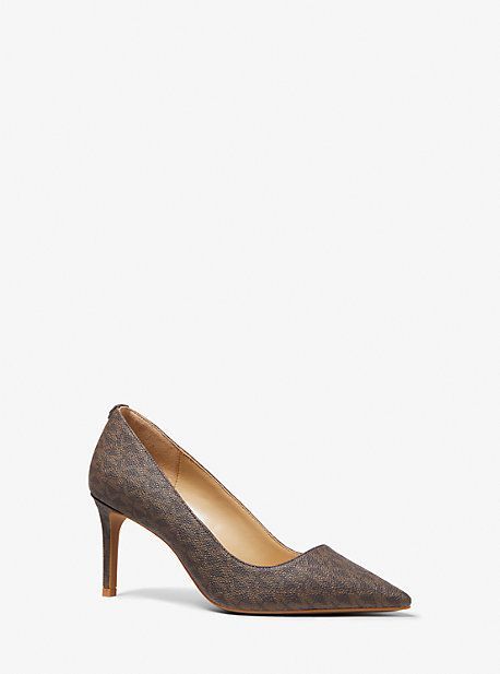 MK Alina Flex Logo Pump - Brown - Michael Kors