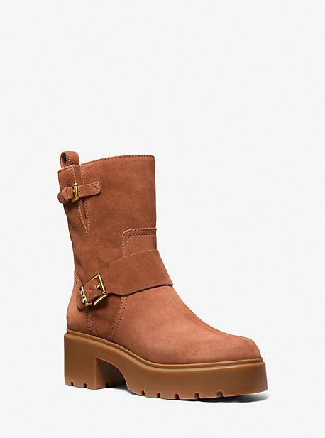 MK Perry Suede Boot - Luggage Brown - Michael Kors
