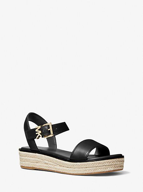 MK Richie Platform Espadrille Sandal - Black - Michael Kors