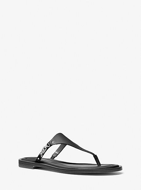 MK Daniella Leather Sandal - Black - Michael Kors