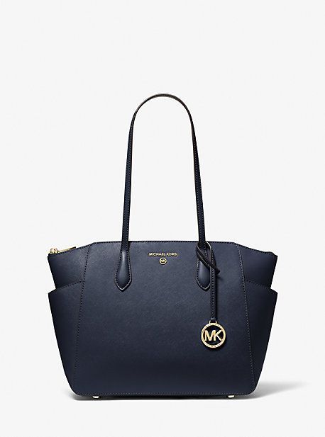 MK Marilyn Medium Saffiano Leather Tote Bag - Blue - Michael Kors