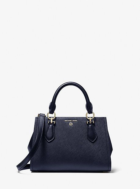 MK Marilyn Small Saffiano Leather Crossbody Bag - Blue - Michael Kors