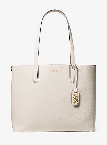 MK Eliza Extra-Large Pebbled Leather Reversible Tote Bag - Natural - Michael Kors