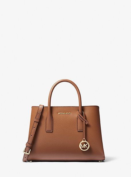 MK Ruthie Small Pebbled Leather Satchel - Brown - Michael Kors