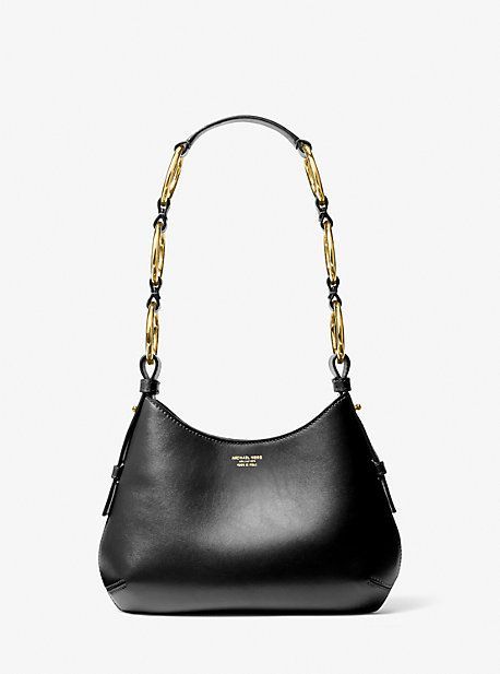 MK Bardot Mini Leather Hobo Shoulder Bag - Black - Michael Kors