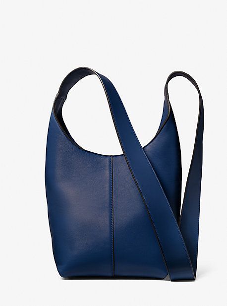 MK Dede Mini Leather Hobo Bag - Blue - Michael Kors