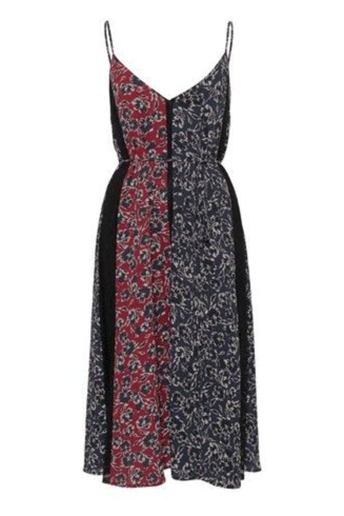 Womens French Connection Red Floral Lace Mix Dress -  Red