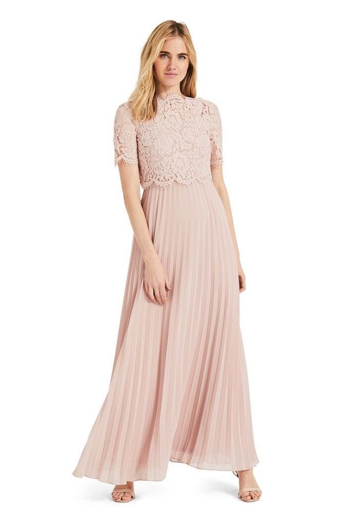 Womens Phase Eight Pink Elisabetta Lace Maxi Bridesmaid Dress -  Pink