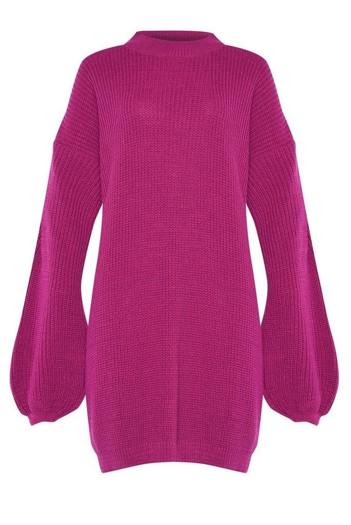 Womens Glamorous Curve Knitted Dress -  Pink