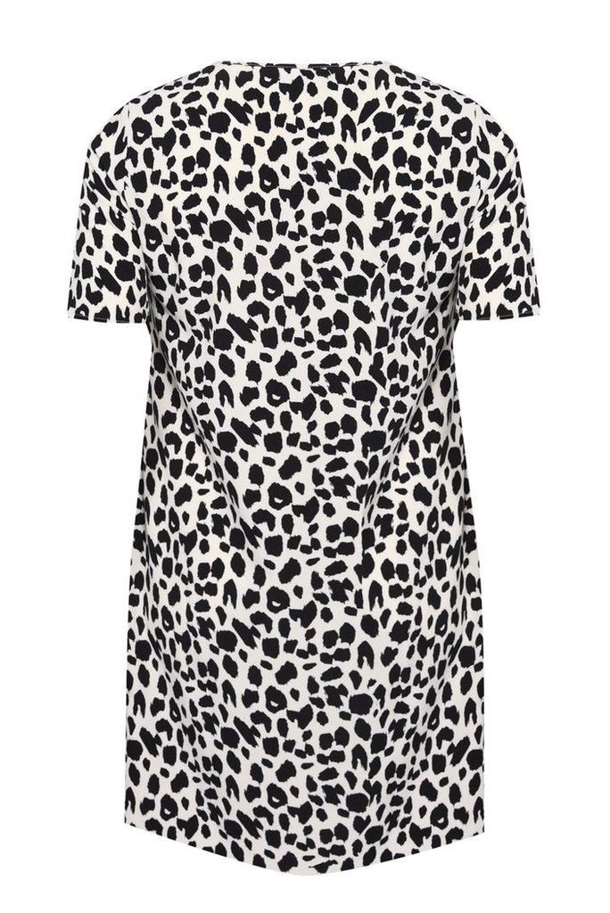 Womens Glamorous Curve Leopard Print Dress -  Black