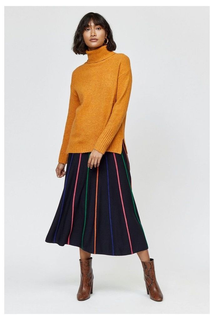 Womens Warehouse Black Multi Stripe Knitted Skirt -  Black
