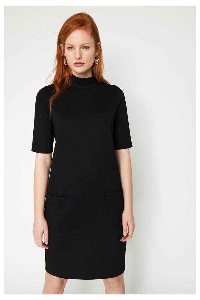 Womens Warehouse Black Ponte Pocket Mini Dress -  Black