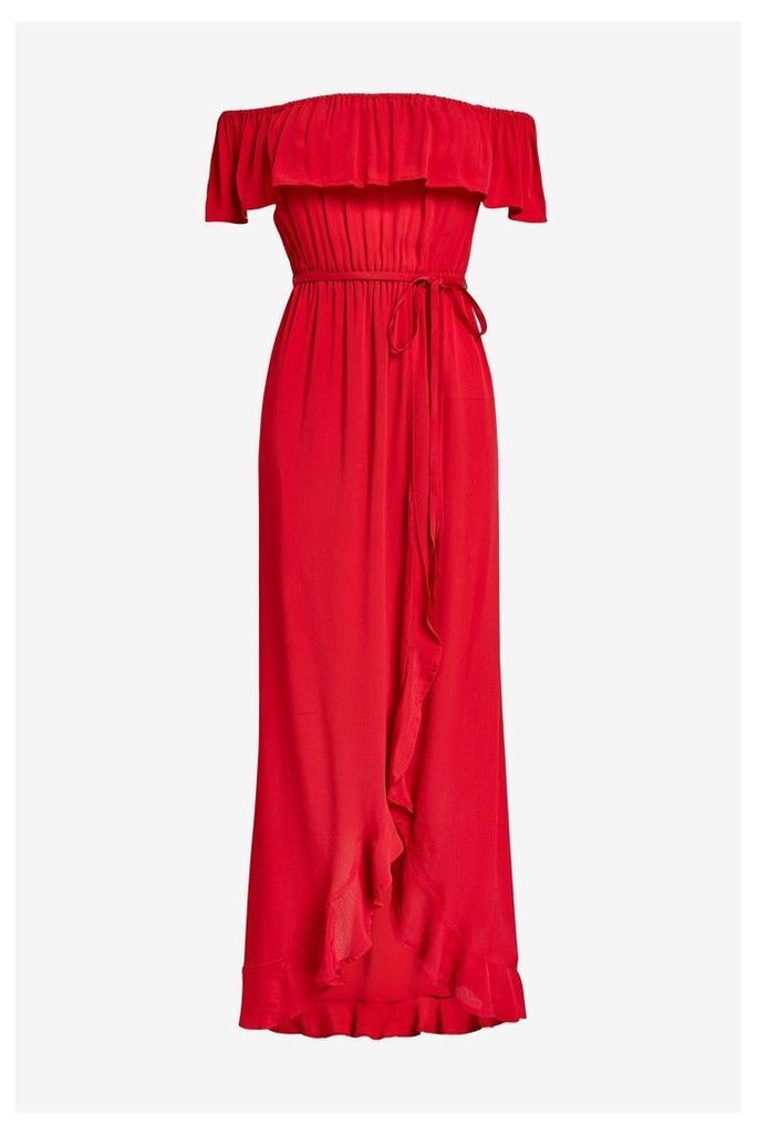 Womens River Island Bardot Maxi Dress -  Red