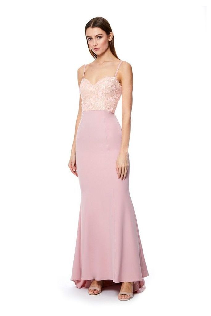 Womens Jarlo 3D Floral Lace Bustier Gown -  Pink