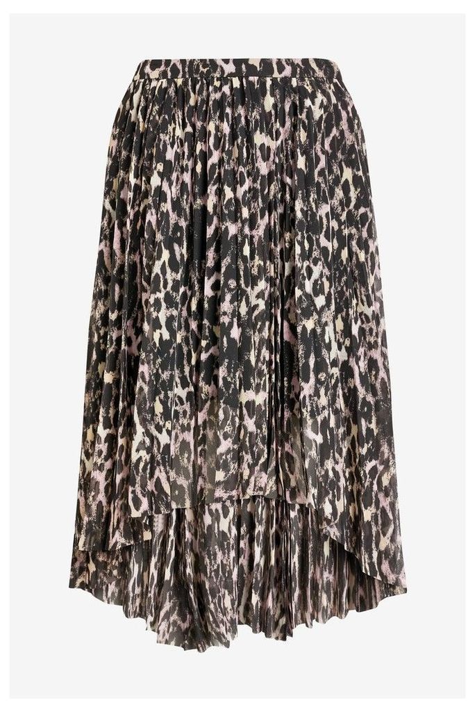 Womens AllSaints Leopard Print Pencil Skirt -  Animal