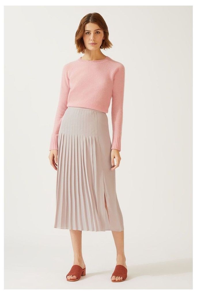 Womens Jigsaw Pink Pleat Midi Skirt -  Pink