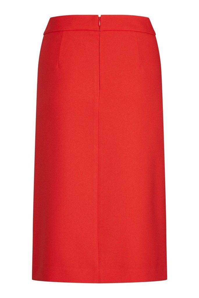 Womens Calvin Klein Red Uniform Twill A-Line Pocket Skirt -  Red