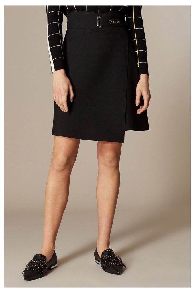 Womens Karen Millen Black Interlaced Corset Skirt -  Black