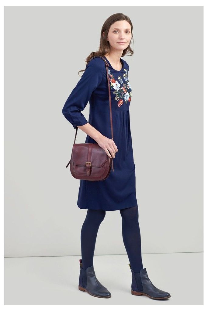 Womens Joules Alison Long Sleeve Woven Dress -  Blue