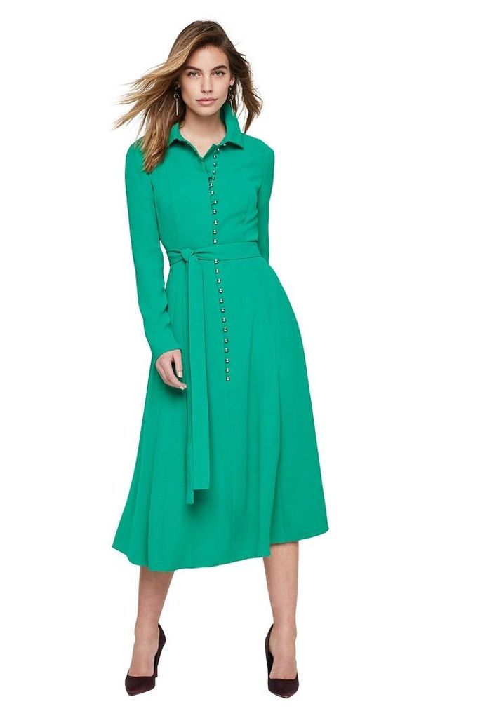 Womens Damsel In A Dress Lanie Military Dress -  Green