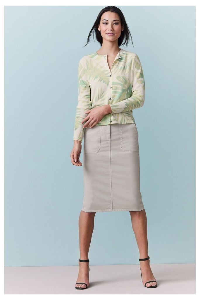 Womens Pure Collection Chino Pencil Skirt -  Natural
