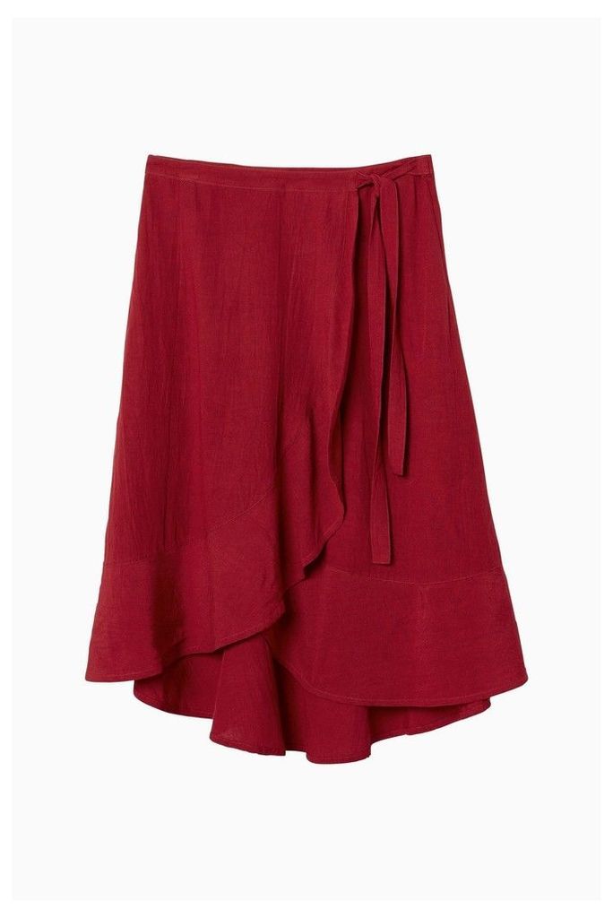 Womens FatFace Red Mila Wrap Skirt -  Red