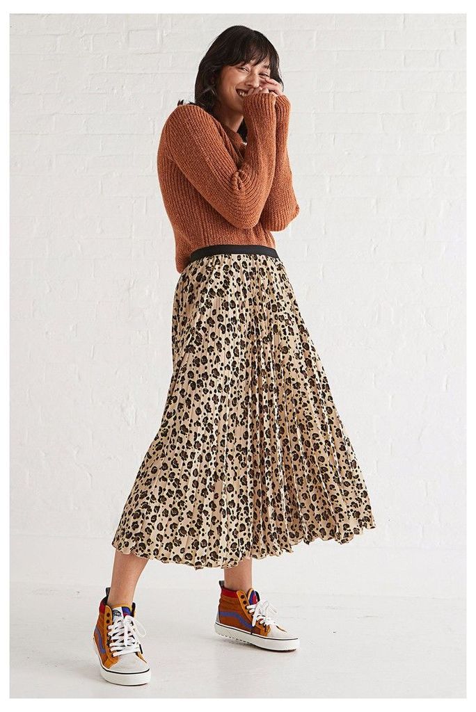 Womens Oliver Bonas Leopard Animal Flash Colour Skirt -  Animal