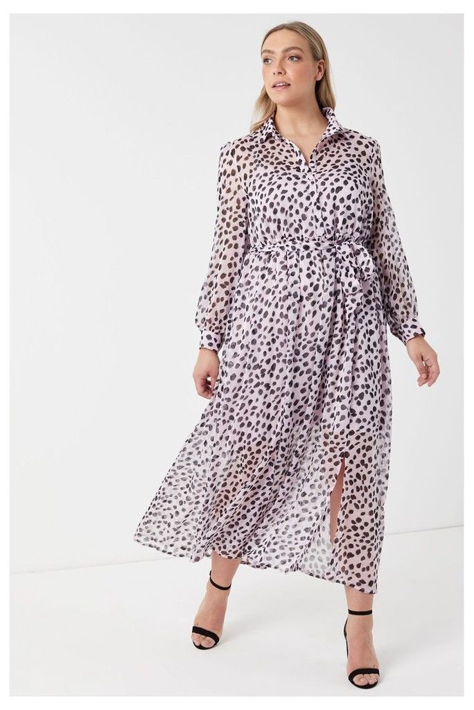 Womens Glamorous Curve Leopard Print Dress -  Purple