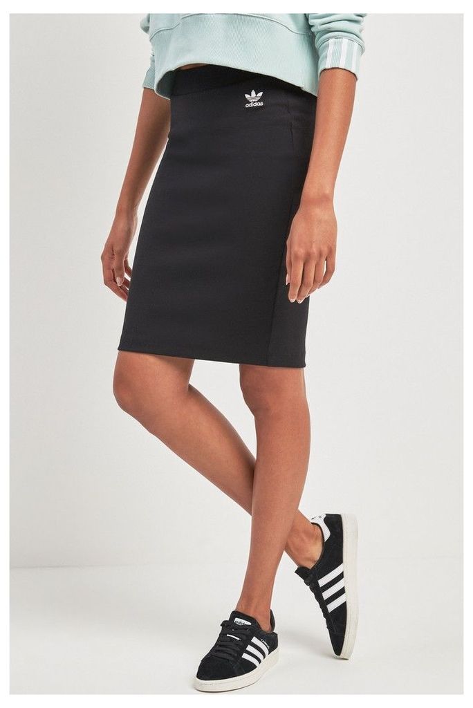 Womens adidas Originals Black Midi Skirt -  Black