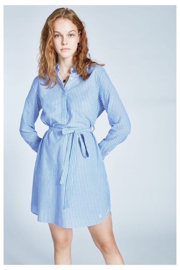 Womens Jack Wills Blue Chelseawood Stripe Shirt Dress -  Blue
