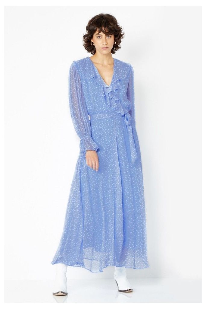 Womens Ghost London Blue Printed Midi Dress -  Blue