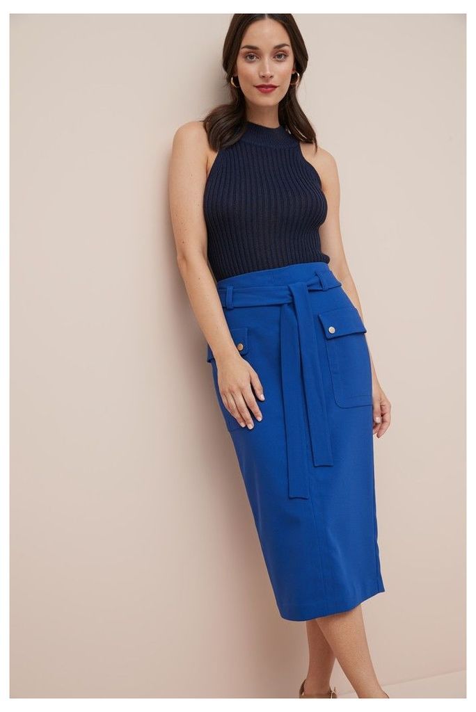 Womens Next Cobalt Pencil Skirt -  Blue