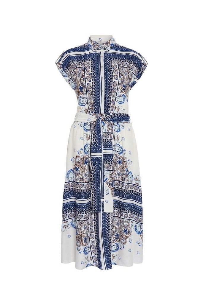 Womens F&F Blue Scarf Print Dress -  Blue