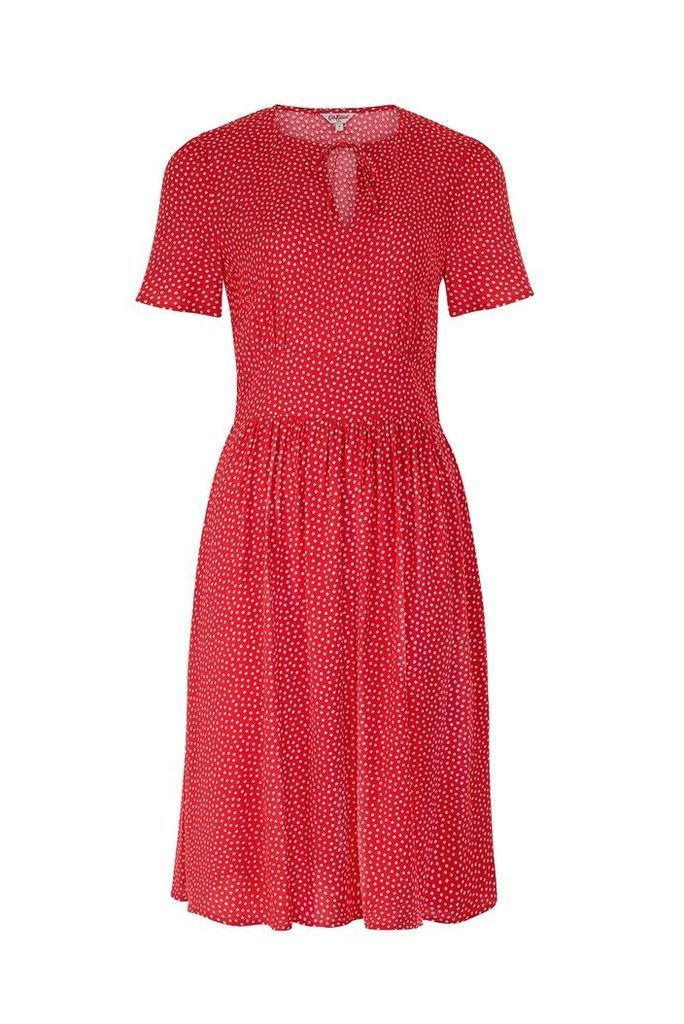 Womens Cath Kidston Red Scattered Spot Tea Dress -  Red
