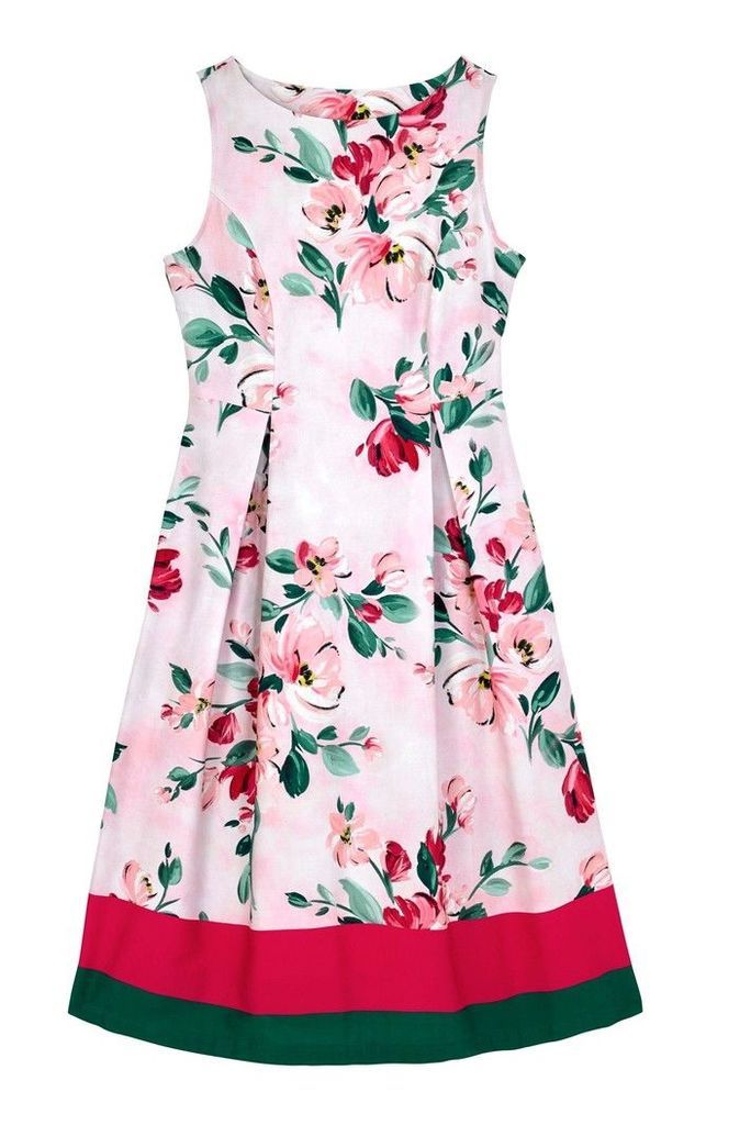 Womens Cath Kidston Pink Paintbox Flowers Cotton Sateen Dress -  Pink