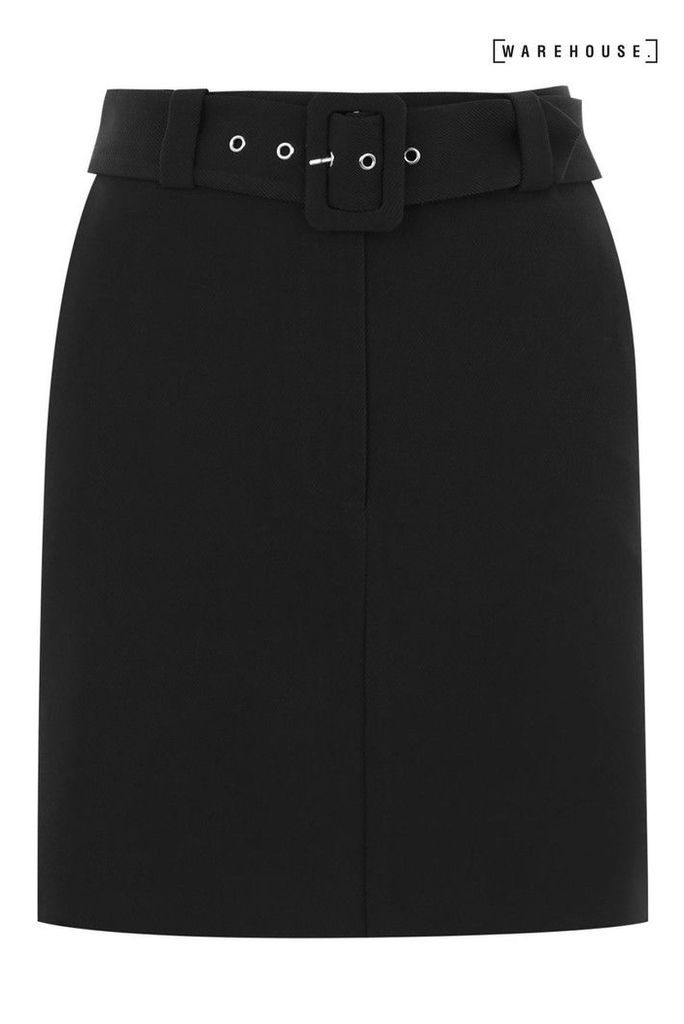 Womens Warehouse Black Belted Pelmet Mini Skirt -  Black