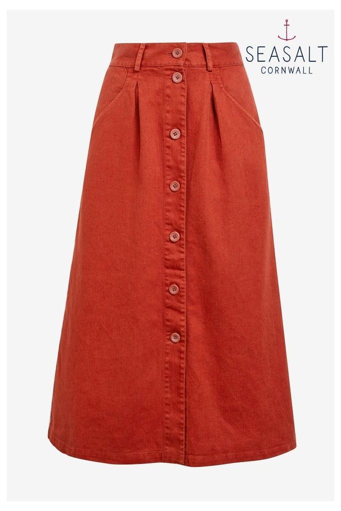 Womens Seasalt Red Screen Test Umber Skirt -  Red