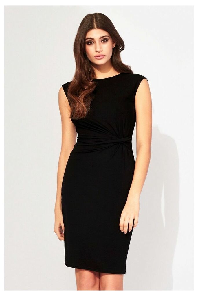 Lipsy Sleeveless Ruched Jersey Dress - 18 - Black