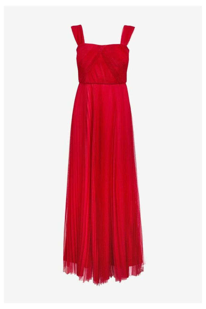 Womens Phase Eight Red Tori Pleated Dress -  Red