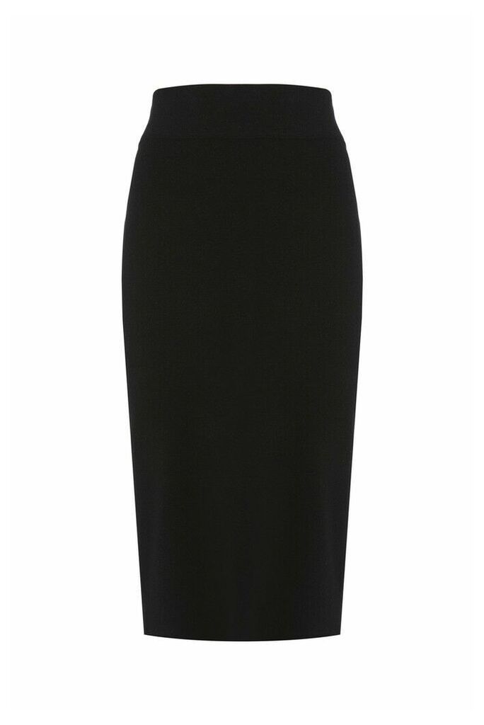 Womens Mint Velvet Black Knitted Pencil Skirt -  Black