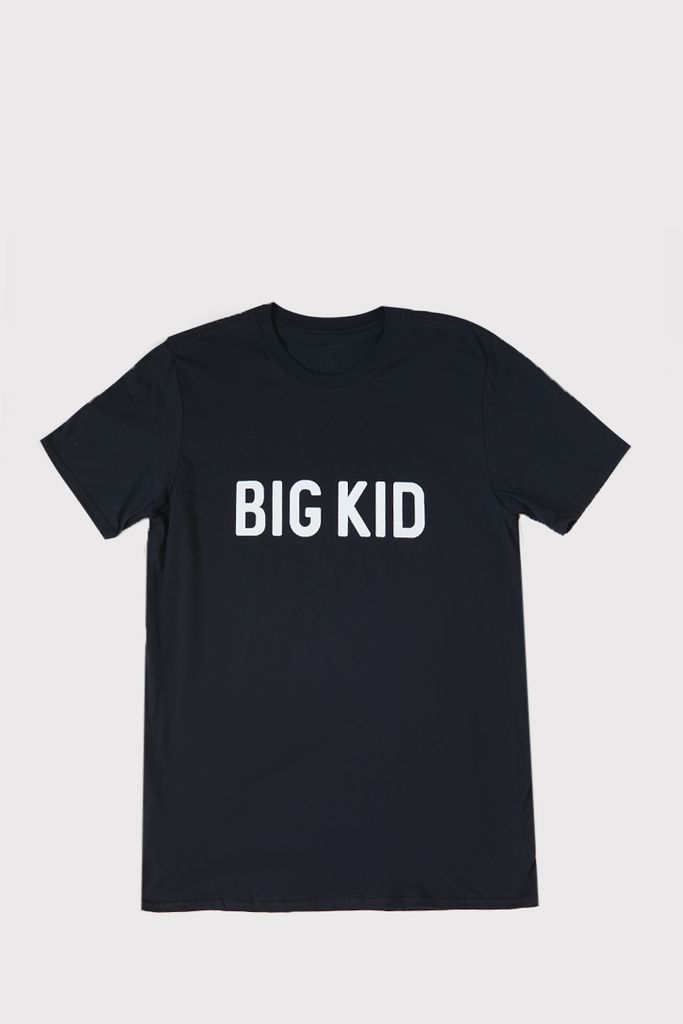 Black Tshirts - Father'S Day Black 'Big Kid' Slogan Tshirt