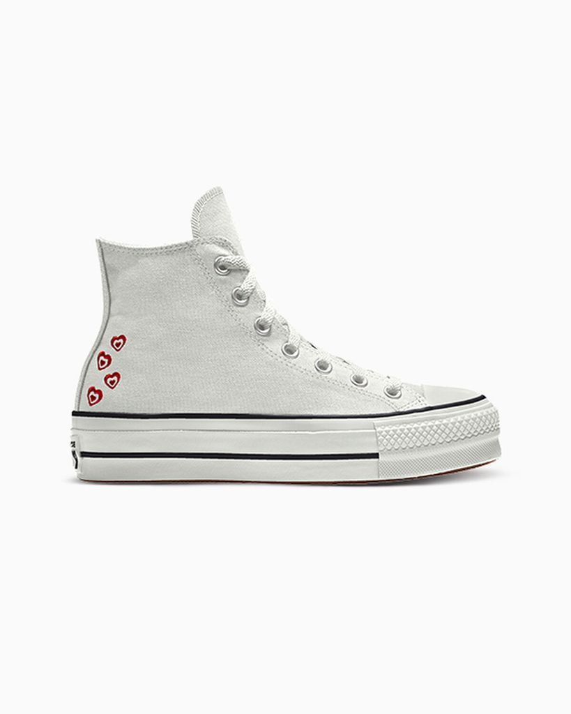 Custom Chuck Taylor All Star Lift Platform Embroidery By You - White - 10