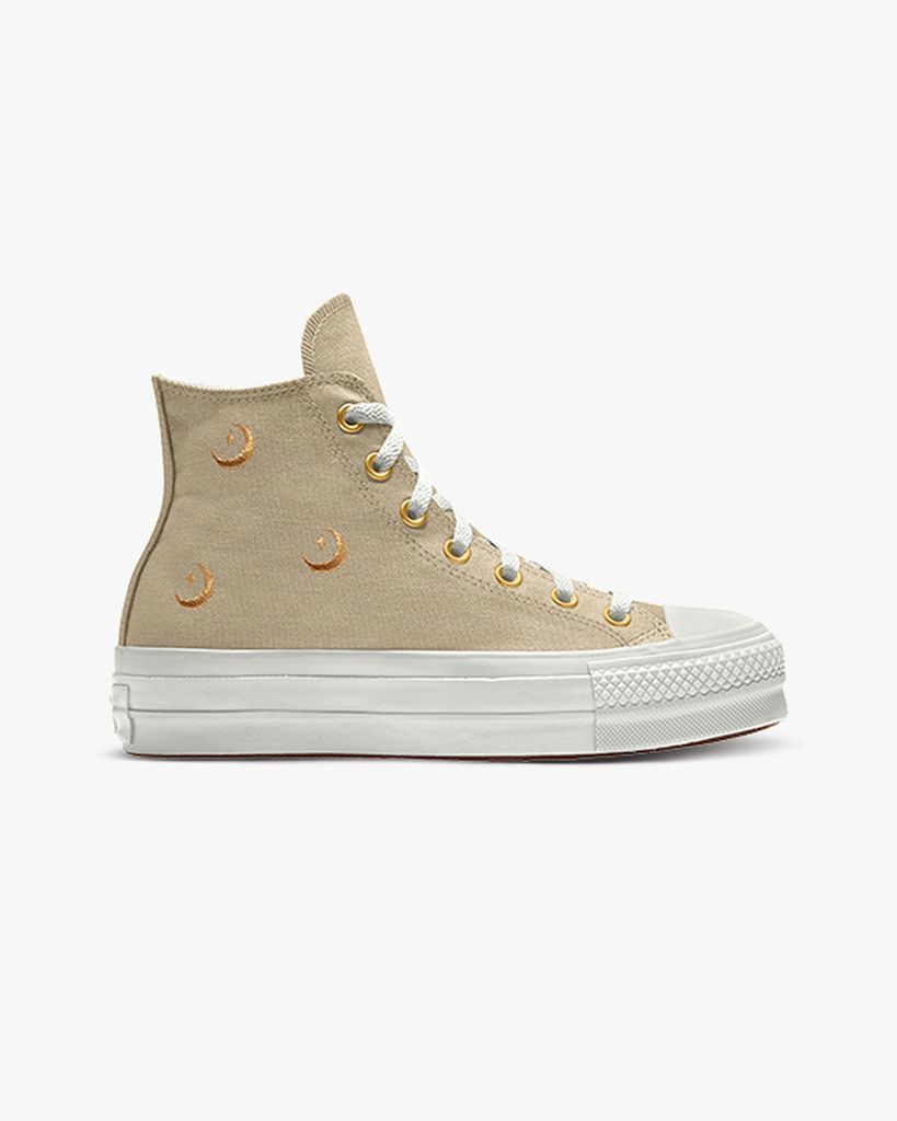 Custom Chuck Taylor All Star Lift Platform Embroidery By You - Beige - 10