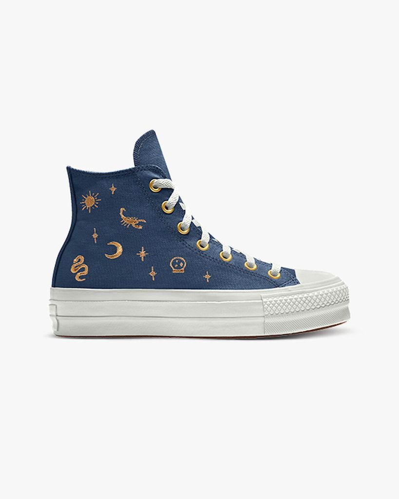 Custom Chuck Taylor All Star Lift Platform Embroidery By You - Navy - 10