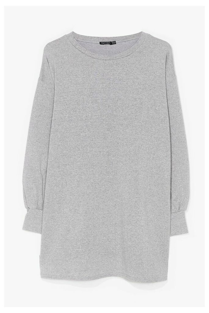 Womens Plus Size Mini Sweatshirt Dress - Grey - 20, Grey